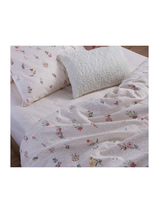Nef-Nef Homeware Duvet Cover Set Cotton Queen with 2 Pillowcases 240x230 Plant Ecru