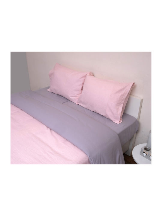 Viopros Duvet Cover Cotton Queen 220x240 Flannel Pink