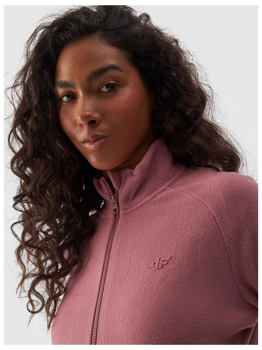 Fleece Γυναικεία Ζακέτα με Φερμουάρ Pink
