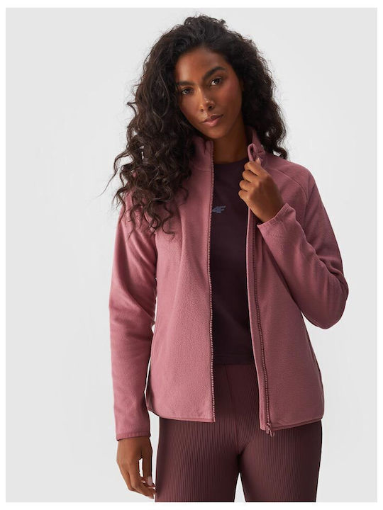 Fleece Γυναικεία Ζακέτα με Φερμουάρ Pink