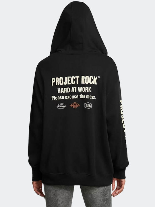 Project Rock Women's Sweatshirt Jacket Hooded Black