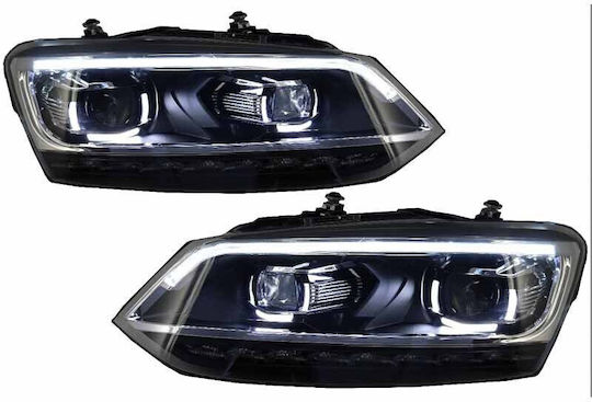 Front Headlights Set VW Polo 6R/6C 09-17 DRL Passat Matrix Look & Dynamic Indicators Full LED Motor