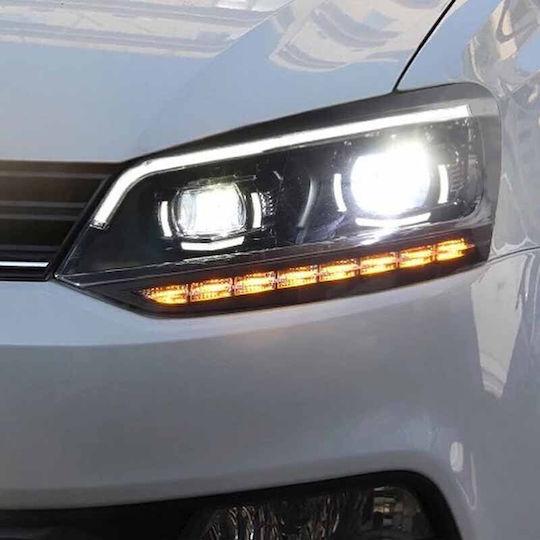 Frontscheinwerfer Set VW Polo 6R/6C 09-17 DRL Passat Matrix Look & Dynamische Blinker Voll-LED Motor