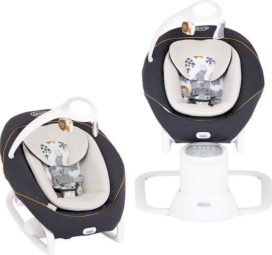 Graco Elektrisch Baby Relax Schaukel All Ways Soother mit Musik und Vibration Into the Wild Bleumarin für Kind bis 9kg