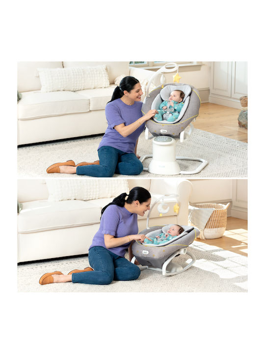 Graco Electric Baby Relax Swing All Ways Soother with Music and Vibration Into the Wild Bleumarin for Child up to 9kg