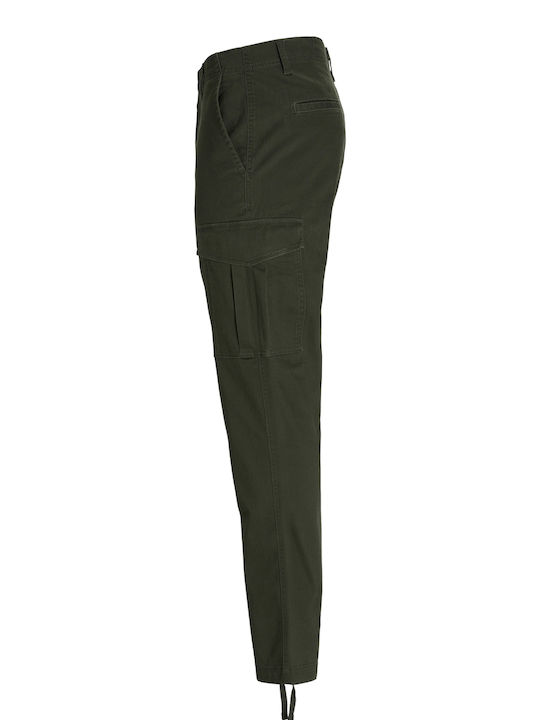 Men's Cargo Trousers Elastic Tapered Green