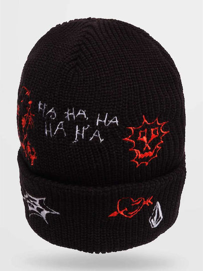 Keutchi Beanie Unisex Σκούφος Πλεκτός σε Μαύρο χρώμα