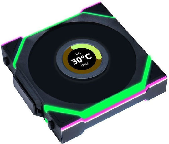 Lian Li UNIFAN SL Wireless LCD Reverse Blade Case Fan 120mm (1900rpm / 51.45cfm) με RGB Φωτισμό