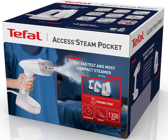 Tefal Access Steam Pocket Garment Steamer Hand 1300W with Tank 250ml White