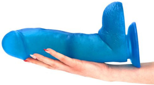 Toyz4lovers Glass Dildo with Balls and Suction Cup Blue 31cm