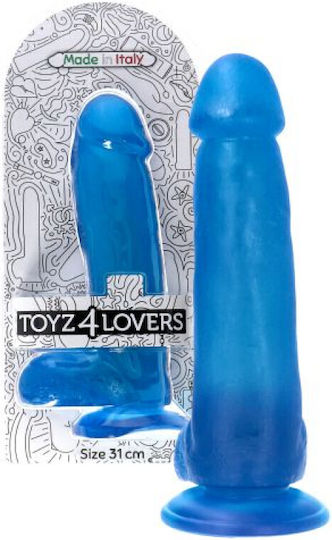 Toyz4lovers Glass Dildo with Balls and Suction Cup Blue 31cm