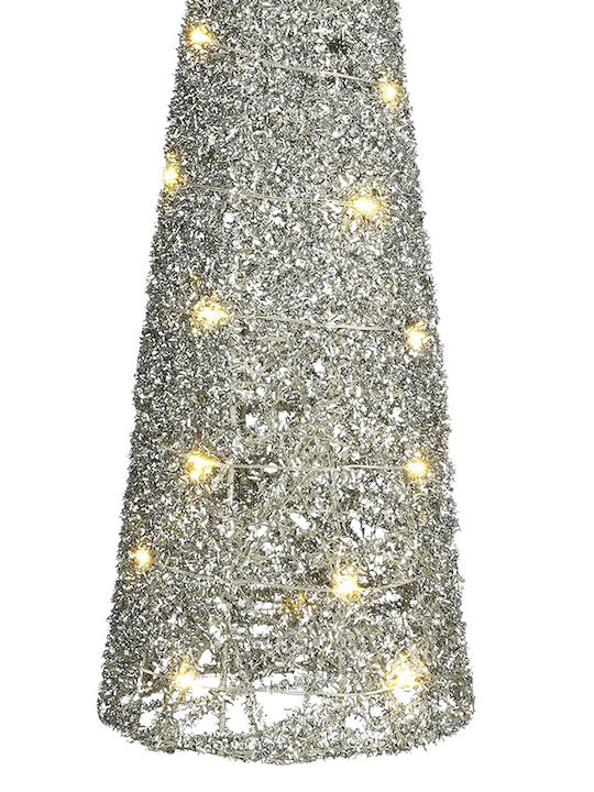 cu lumină LED Decorațiune de Crăciun Material textil Braduleț Conul Baterie Argintiu