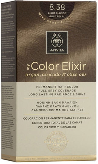 Apivita My Color Elixir Боя за коса Без амоняк 8.38 Руса отворена бежова перлена глина 50мл