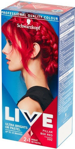 Schwarzkopf Live Ultra Brights Or Pastel Temporäre Haarfärbung 092 Pillar Box Red 50ml