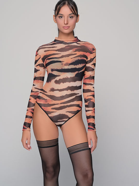 Milena by Paris Sexy Κορμάκι με Διαφάνεια Μαύρο