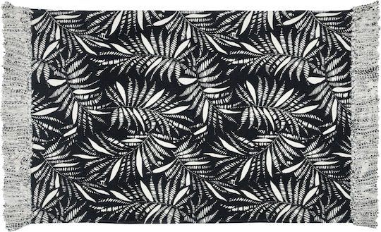 S-f Ziana Βαμβακερό με Κρόσια 60x90cm Noir S-f Ziana Βαμβακερό με Κρόσια 60x90cm Noir