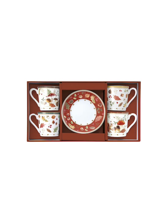 Marva Set of Cups Coffee Porcelain Multicolored 100ml 4pcs
