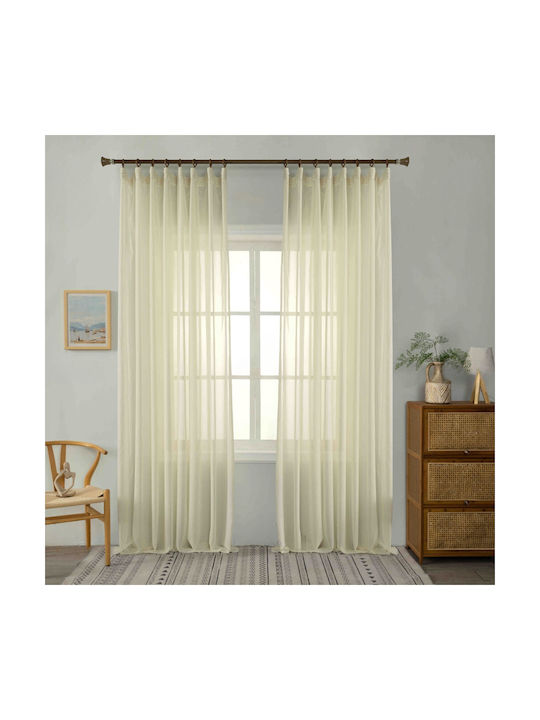 Homeone Vorhang mit Bleistiftfalten Beige 270x280cm