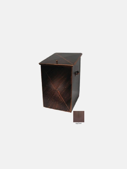 GTMED Metallic Box Wood Storage 32x50x40cm Brown