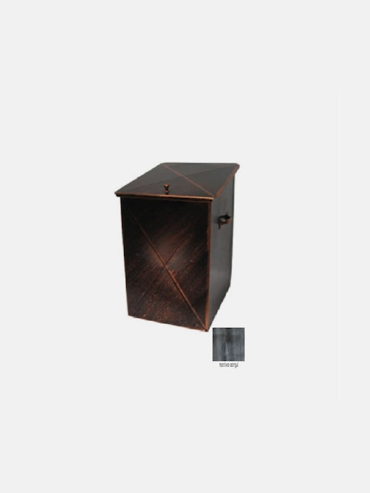 GTMED Metallic Box Wood Storage 32x50x40cm Silver