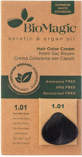 BioMagic Keratin & Argan Oil Βαφή Μαλλιών 1.01 Μπλε Μαύρο