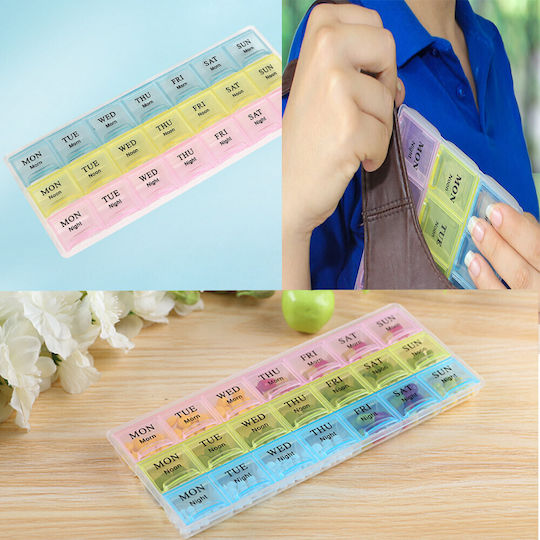 Cute Puffy Organizer Medications Vitamins Supplements Three Compartments Per Day