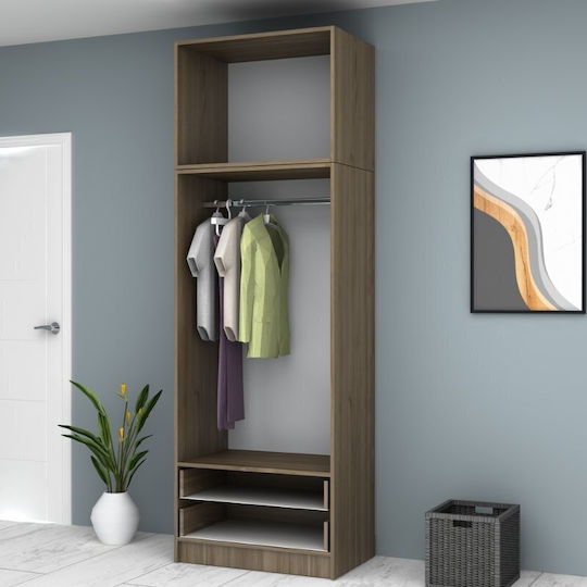 Doppeltür Kleiderschrank Ricardo mit Aufsatz Walnut 80x51.8x240cm