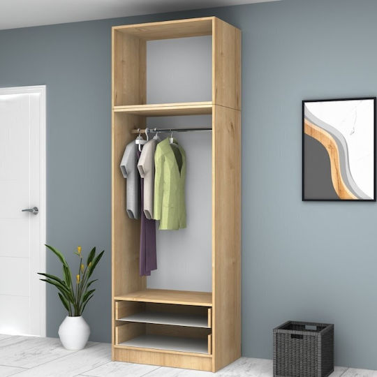 Doppeltür Kleiderschrank Ricardo mit Aufsatz Natural Beech 80x51.8x240cm