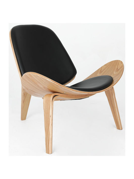 Edgar Armchair from Leatherette Black 92x80x76cm