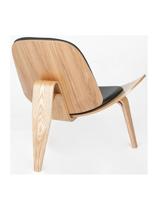 Edgar Armchair from Leatherette Black 92x80x76cm