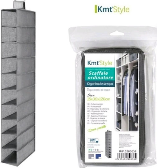 Husă Textilă Atârnătoare Pentru Depozitarea Pantofilor Gri 120x30x15cm