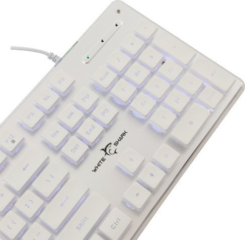 White Shark Tachi Gaming Keyboard with Illuminated keys (English US) Silver / White