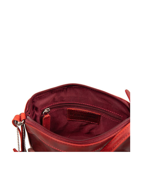 Leder Damentasche Schultertasche Rot