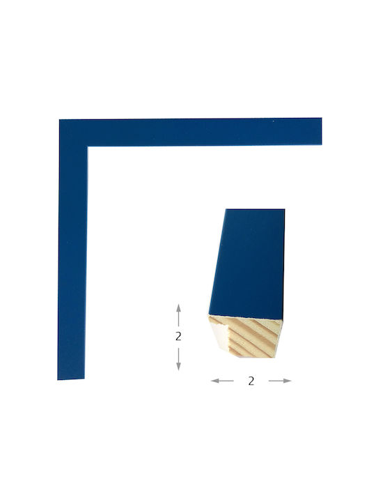 Blue Wooden Frame 2cm Glass 40x40cm