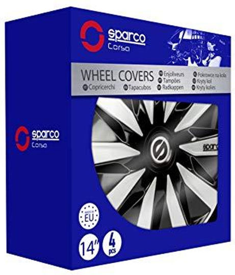 Sparco Auto Radkappen Set Lazio 4Stück 14" Schwarz/Silber