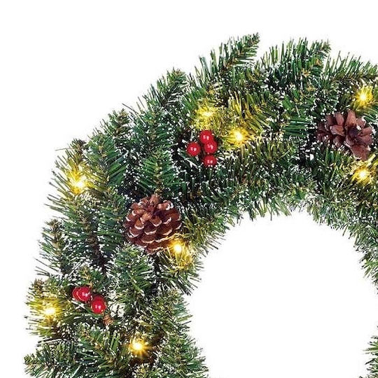 Edelman Christmas Lighted Decorative Wreath Battery Powered 45cm