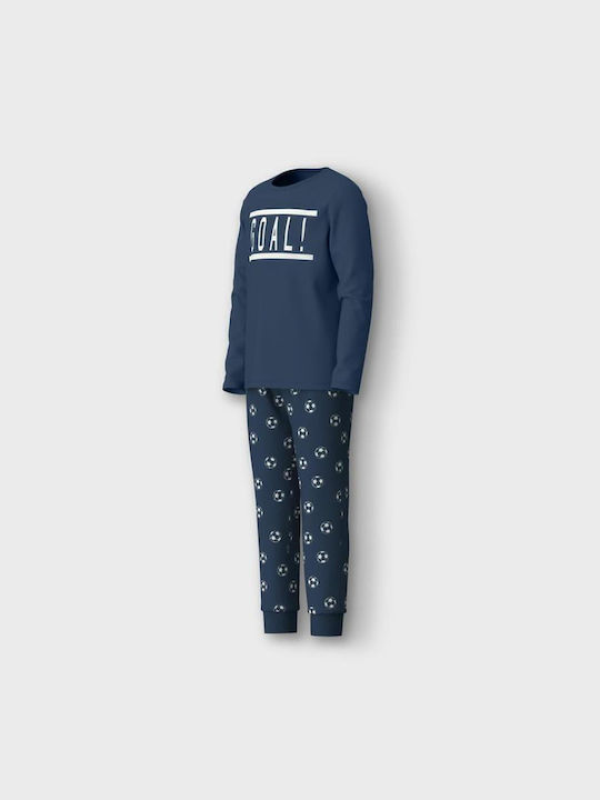 Name It Kinder Schlafanzug Winterlich Baumwoll Dark Denim