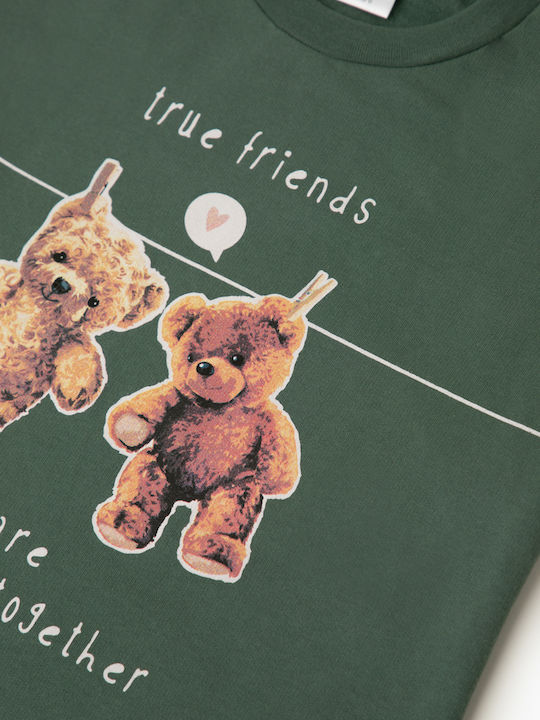 Minerva Παιδική Πιτζάμα Χειμωνιάτικη Khaki Bears