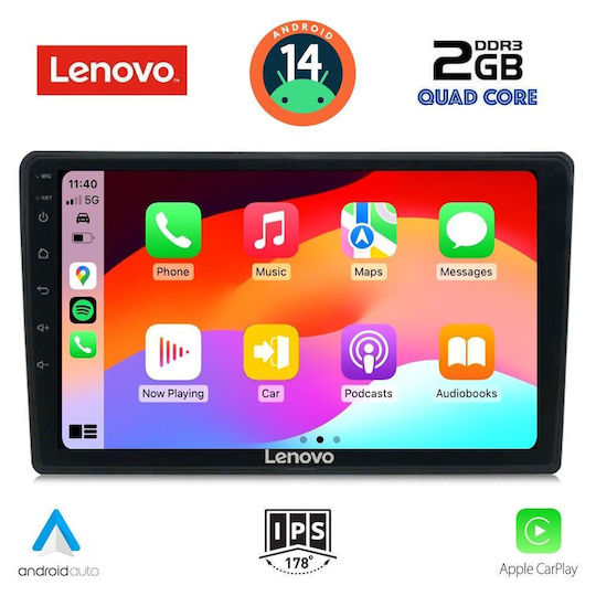 Lenovo Автомобилна Аудио Система (Блутут/USB/AUX/WiFi/GPS/Apple-Carplay/Android-Auto) с Тъчскрийн 10"