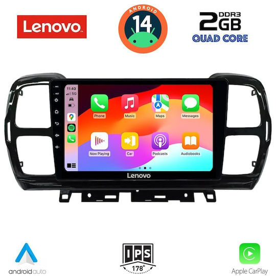 Lenovo Car Audio System for Citroen C5 Aircross 2017-2021 (Bluetooth/USB/AUX/WiFi/GPS/Apple-Carplay/Android-Auto) with Touch Screen 9"