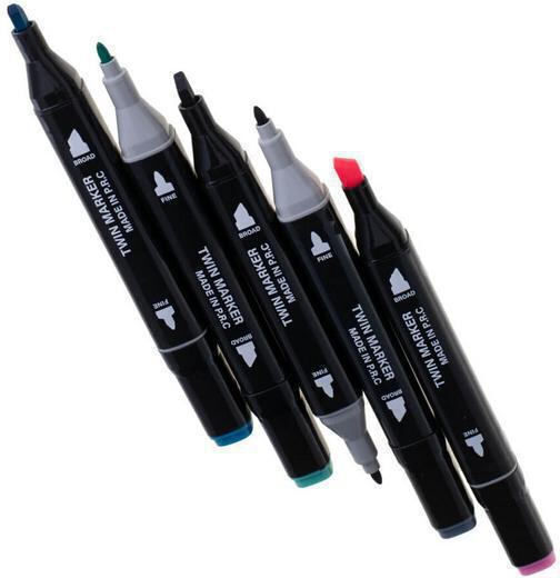 Fio Drawing Markers 30mm Thin Double Tip Set 80pcs