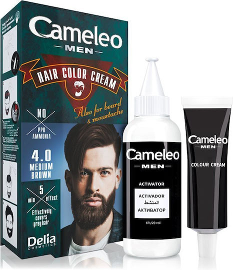 Delia Cosmetics Cameleo Men Hair Dye without Ammonia 4.0 Brown 30ml
