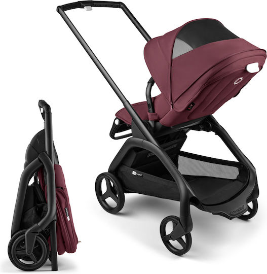 Bugaboo Dragonfly Ρυθμιζόμενο Καρότσι Μωρού Kατάλληλο από 6+ Mηνών Black/Dark Cherry 9.9kg