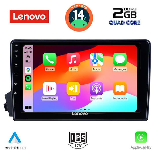 Lenovo Автомобилна Аудио Система (Блутут/USB/AUX/WiFi/GPS/Apple-Carplay/Android-Auto) с Тъчскрийн 9"