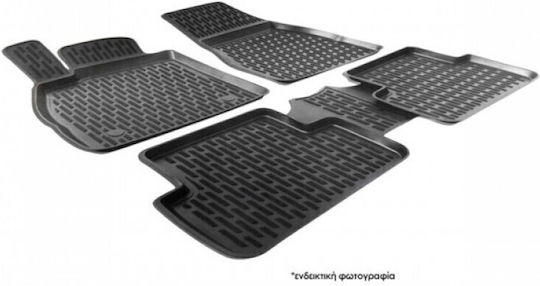 Perflex Set of Front and Rear Mats Tray Type 4pcs from Rubber for Opel Astra H 2005-2009 Black