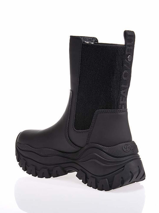 Buffalo Damen Chelsea Stiefeletten Schwarz