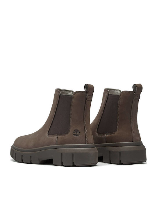 Greyfield Mid Leather Women's Chelsea Boots Brown