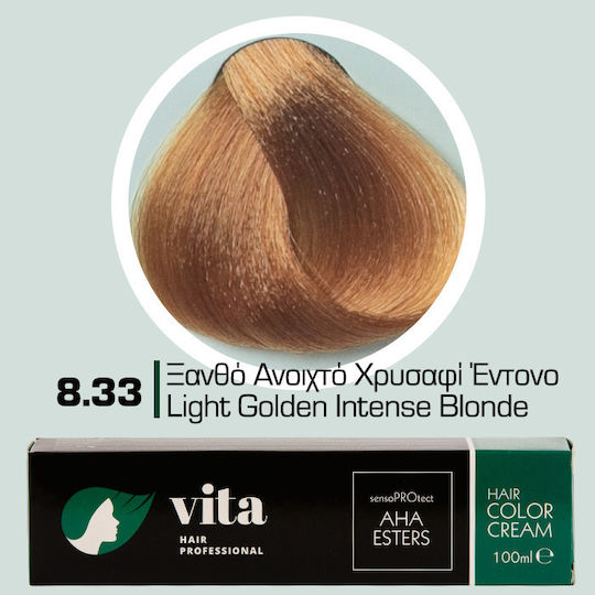 Vita Hair Professional Hair Dye 8.33 Light Blonde Intense Golden 100ml