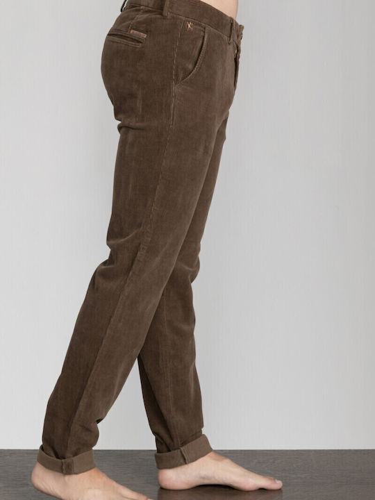 Ανδρικό Παντελόνι Ελαστικό Slim Fit Χακί