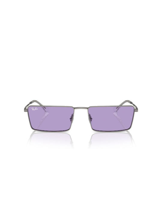 Ray Ban Ochelari de soare cu Gri Metalic Cadru și Violet Lentilă RB3741 004/1A